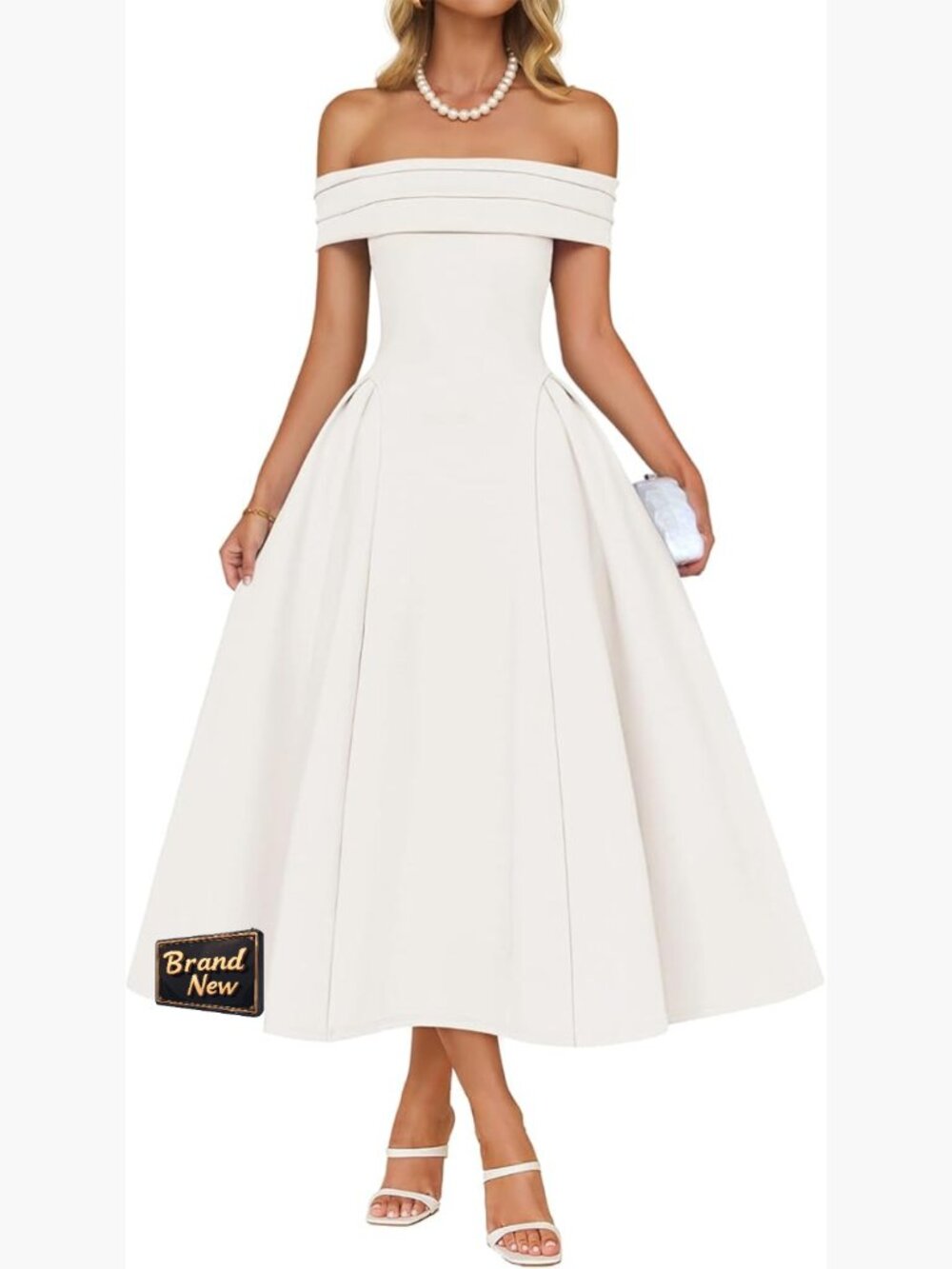Off Shoulder Cocktail Dress Midi A-Line Short Sleeve Ruched Party